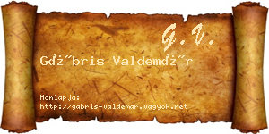 Gábris Valdemár névjegykártya